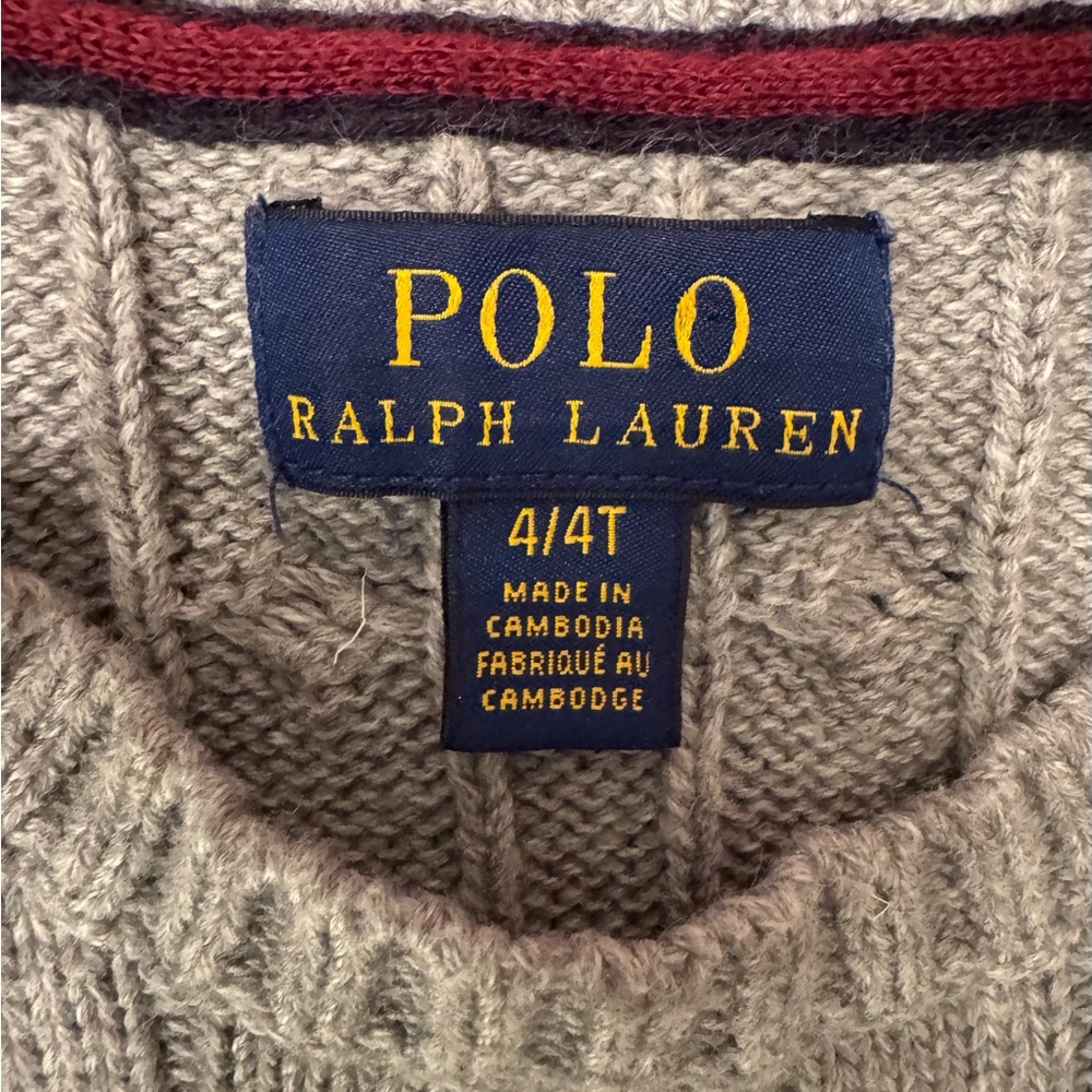 Polo by Ralph Lauren Gray Cable Knit Sweater - Picture 4 of 5